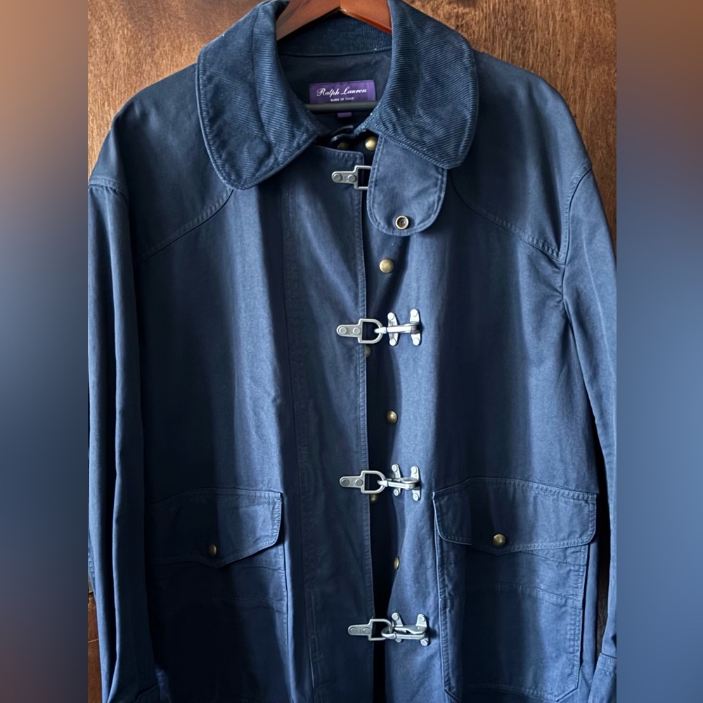 Ralph Lauren Purple Label Dark Blue Military Jacket with fireman clasps